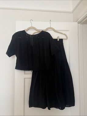 ZARA Black Eyelet Two-Piece Set